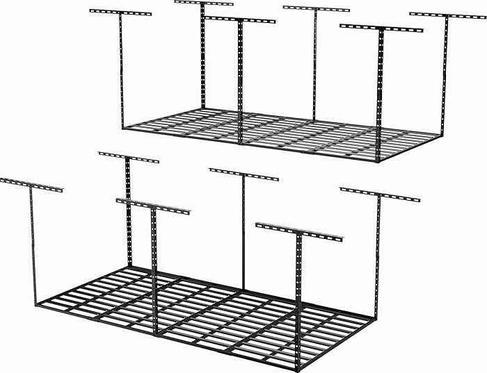SunsGrove 4x8 Garage Storage Overhead Rack Organization, Adjustable Ceiling Mounted Storage Racks... | Amazon (US)