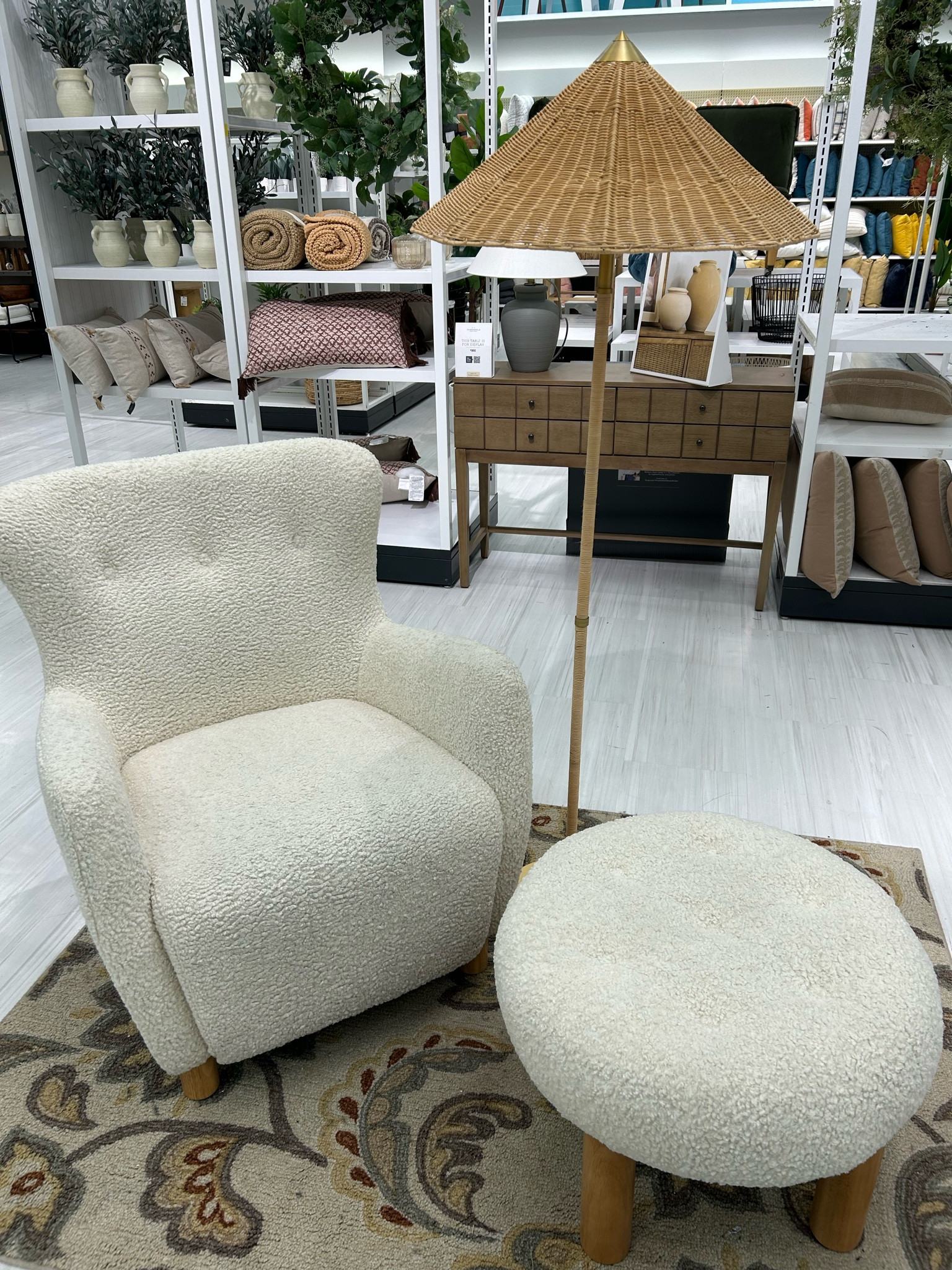 Target home decor, Boucle chair, Boucle ottoman, accent chair, comfy chair, reading nook, living room decor, bedroom decor, interior designer, interior decorator, floor lamp, rattan lamp, Studio McGee, Threshold, looks for less, design on a budget 

#shannonrussointeriors #interiordesigner

#LTKhome