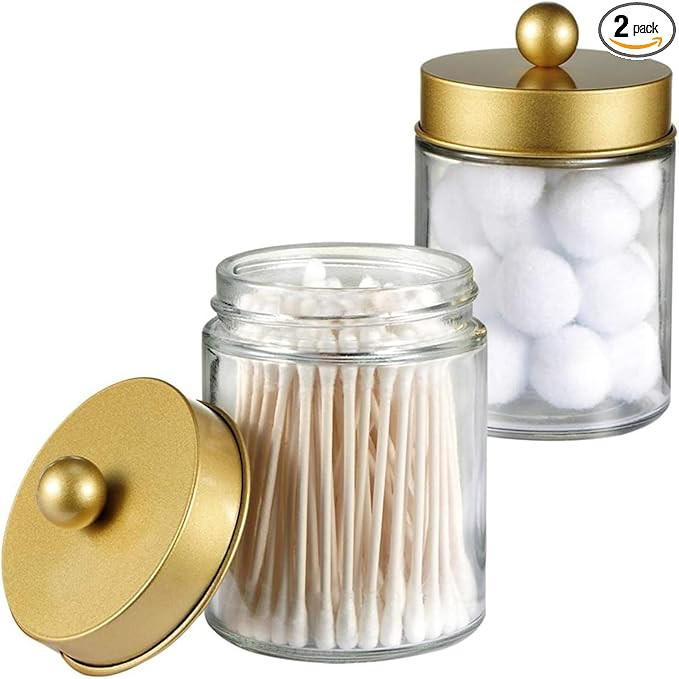 Amolliar Apothecary Jars Bathroom Storage Organizer -Countertop Storage Organizer Canister Jar - ... | Amazon (US)