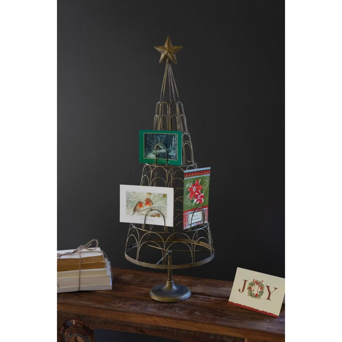 Kalalou Metal Christmas Tree Card Holder – Festive Holiday Display Stand | Target