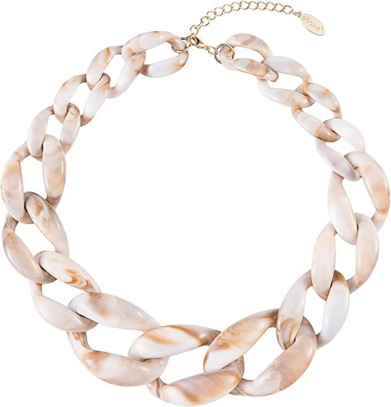 Bocar Bold Acrylic Chain Chunky Collar Necklace for Women, 23inch (NK-10510-Antique White) | Walmart (US)