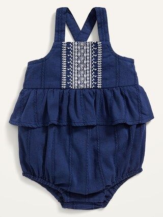 Sleeveless Embroidered Peplum Bubble One-Piece for Baby | Old Navy (US)