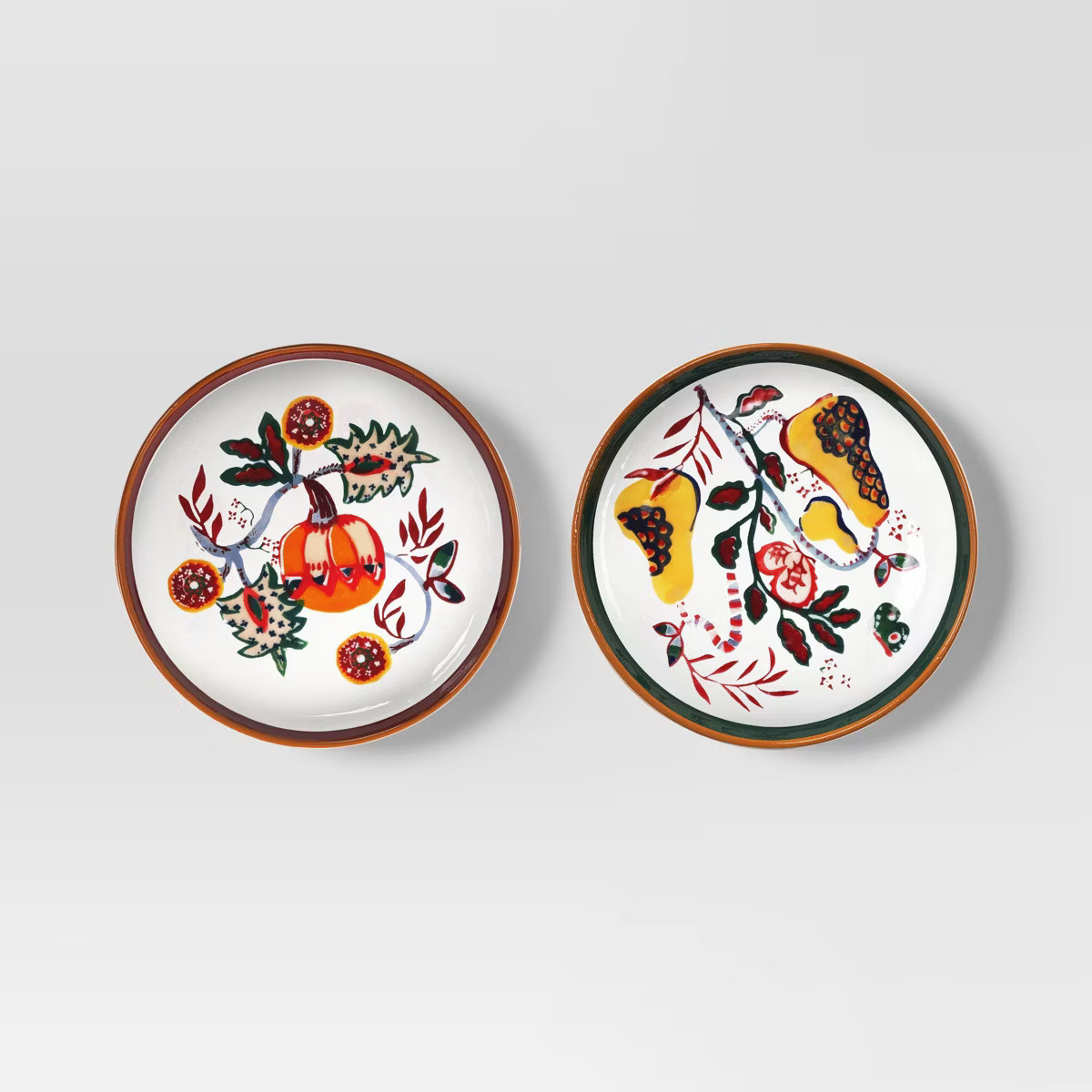 7" 2pk Stoneware Layering Pheasant/Floral Plates - Threshold™ | Target