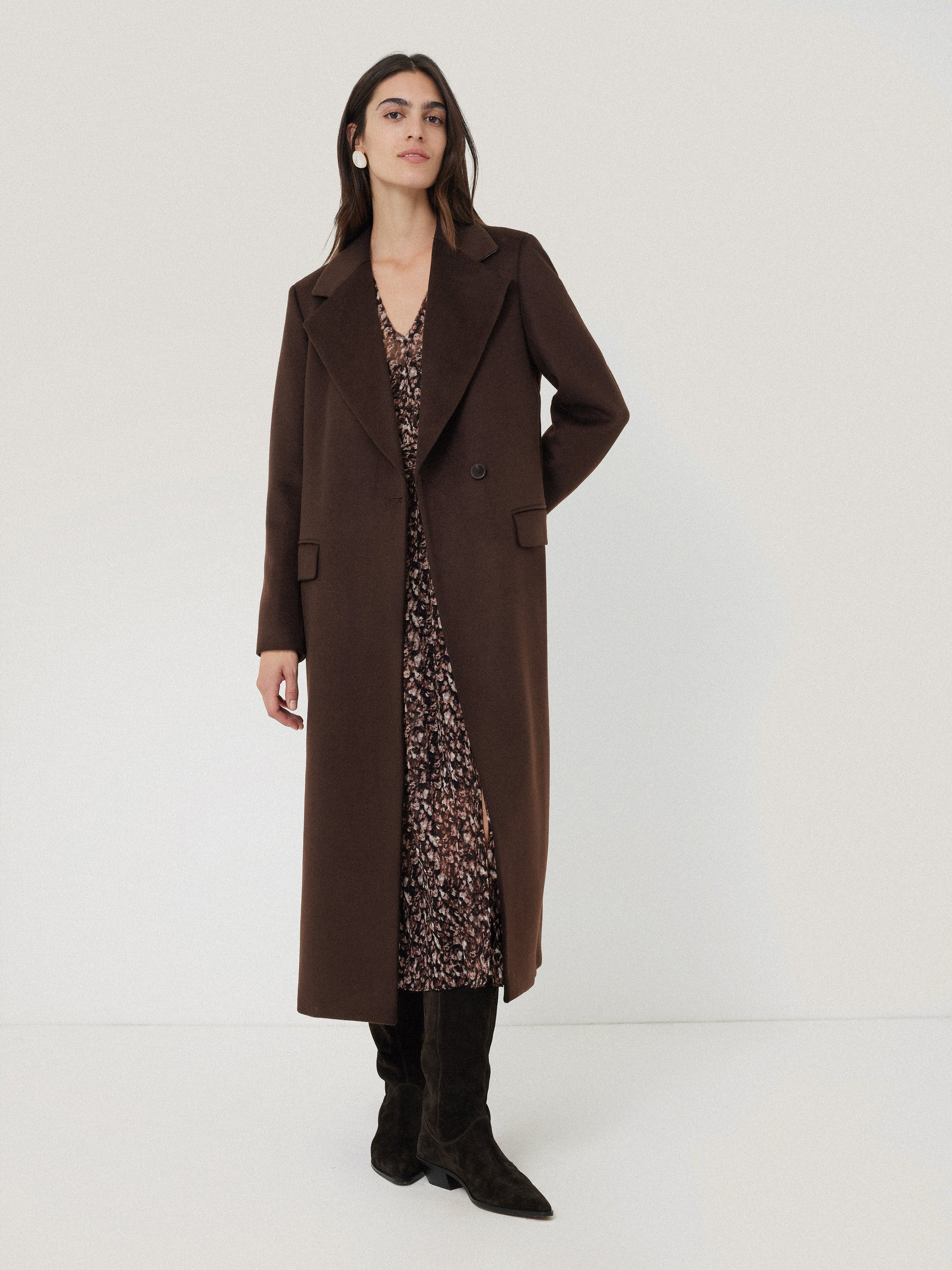 Wool Maxi City Coat | Chocolate | Jigsaw (UK)