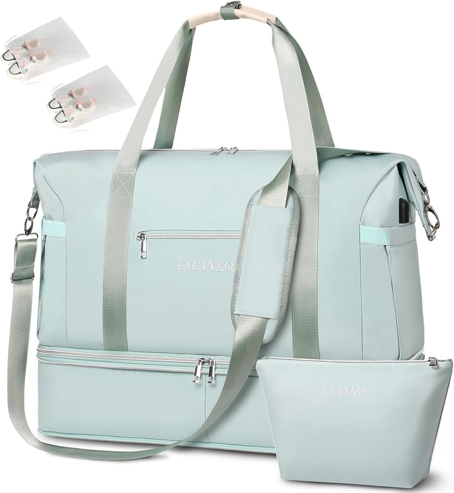 Weekender Bags for Women,Extra large 66L Expandable Travel Duffel Bag with Shoe Compartment,Toile... | Amazon (US)