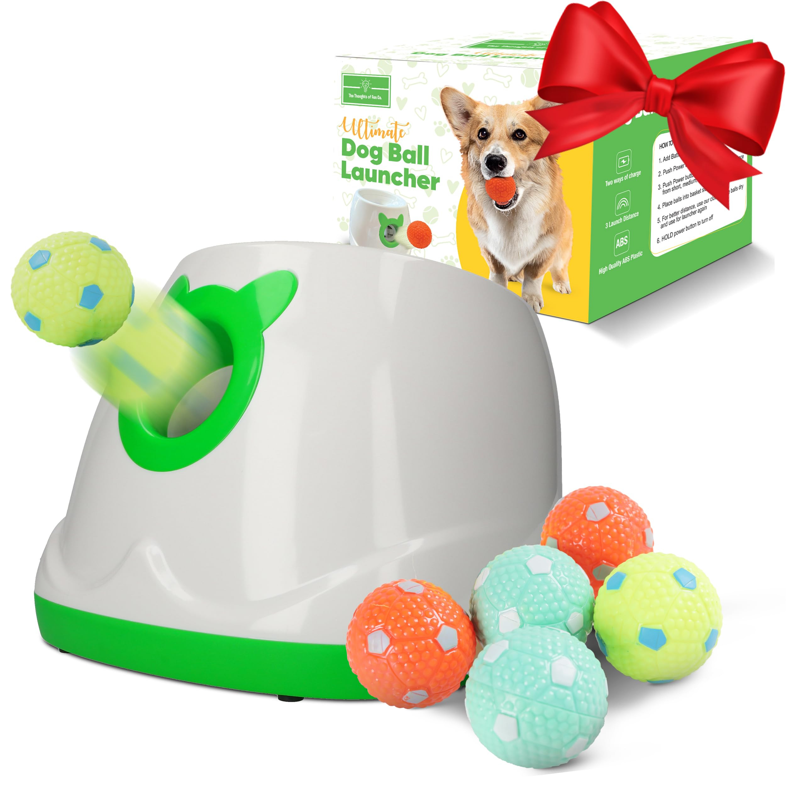Automatic Dog Ball Launcher Dog Fetch Machine for Small to Medium Sized Dogs,3 Launch Distances, ... | Amazon (US)