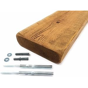 ENGLISH OAK COLOUR FLOATING SHELF RECLAIMED RUSTIC STYLE 36 SIZES AVAILABLE (25cm, English Oak) | Amazon (UK)
