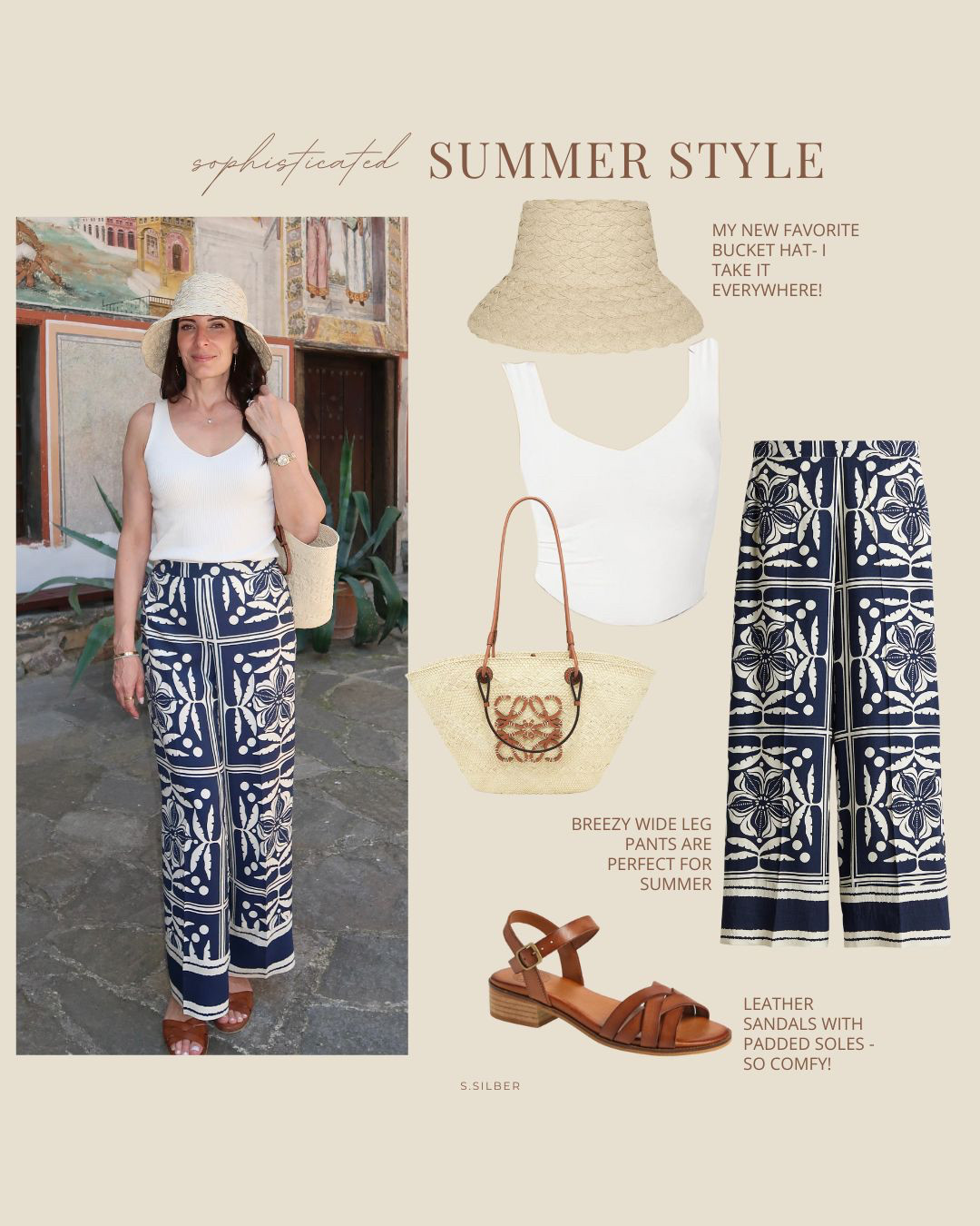 Breezy summer vacation outfit that beats the heat!

outfit ideas, travel, European summer, vacation, tank top, wide leg pants, sandals, bucket hat, straw bag, Nordstrom, H&M, Loewe, Monday, Penelope Chilvers, Stefana Silber 

 #LTKSeasonal #LTKStyleTip #LTKTravel