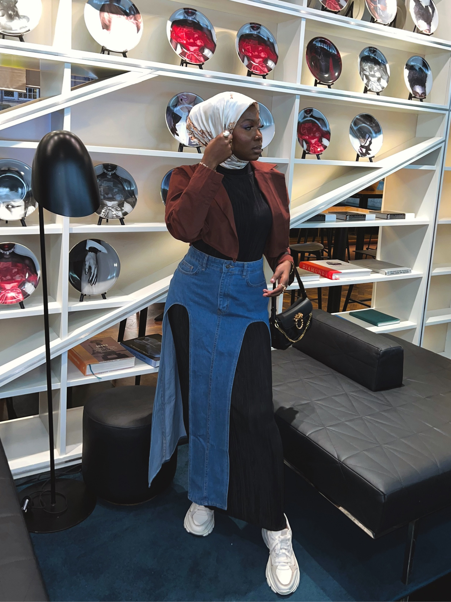 Autumn outfit, fall fashion, Jean skirt , black gown, brown jacket , autumn fashion

#LTKeurope #LTKstyletip