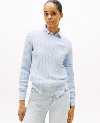 Women's Fine Gauge Cable Crewneck Top | Macy's