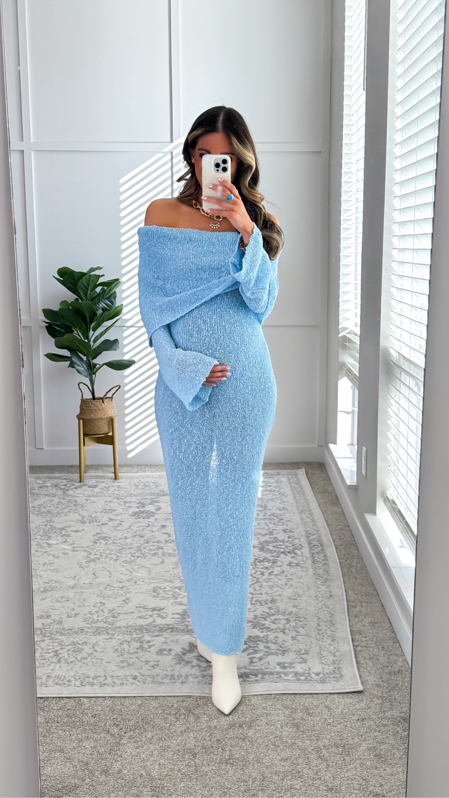 Wearing an xsmall dress and blue leggings underneath. Dress is sheer but the leggings are perfect! Could also do nude leggings too. 

Baby shower dress | baby shower | maternity dress | bump friendly 

#LTKBaby #LTKBump #LTKGiftGuide