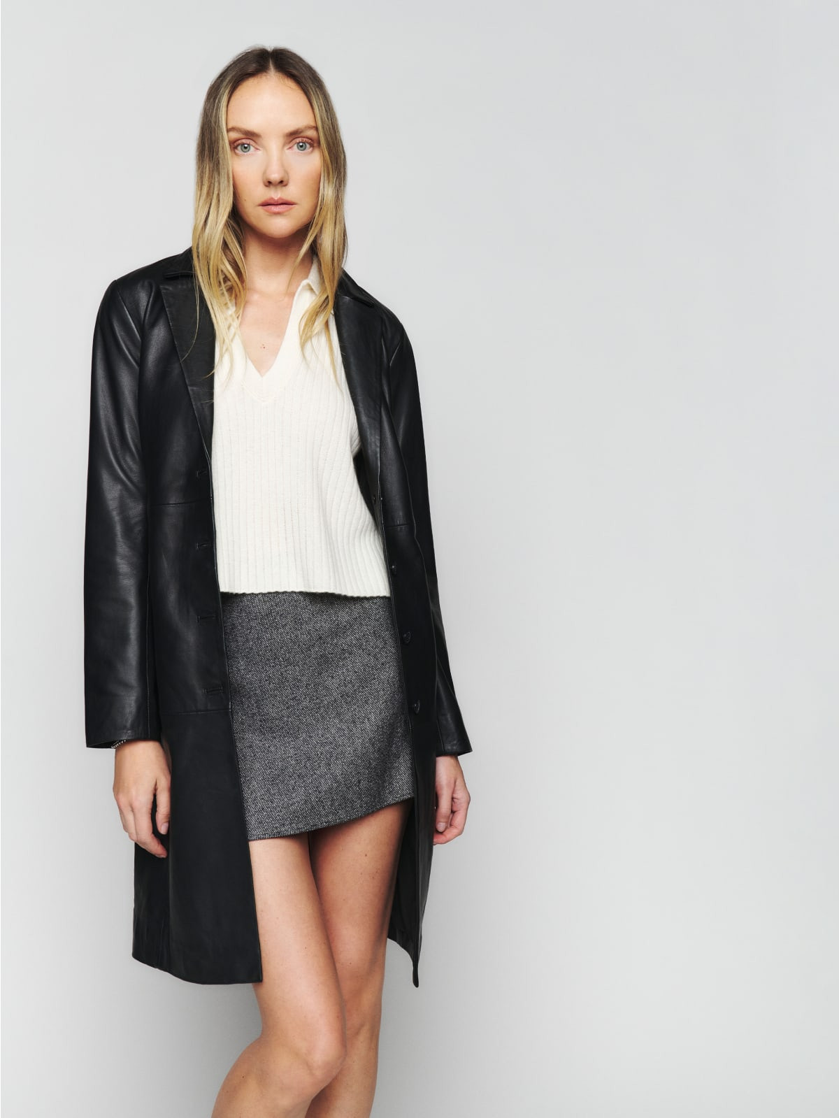 Veda Crosby 90s Longline Leather Blazer | Reformation (Global)