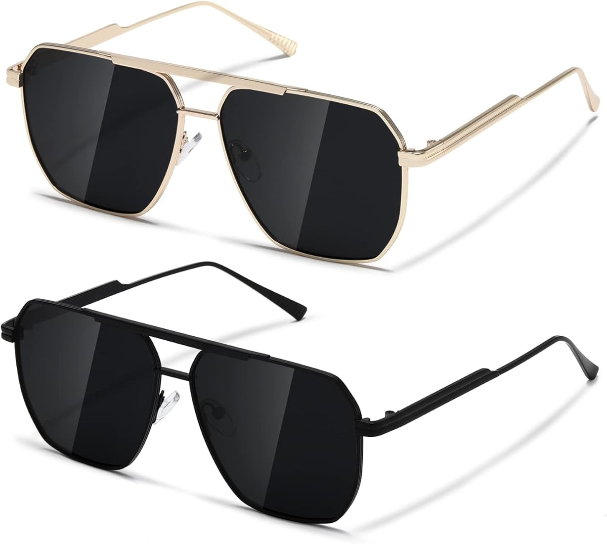 Retro Oversized Square Polarized Sunglasses for Women Men Vintage Shades UV400 Classic Metal Sun ... | Amazon (US)