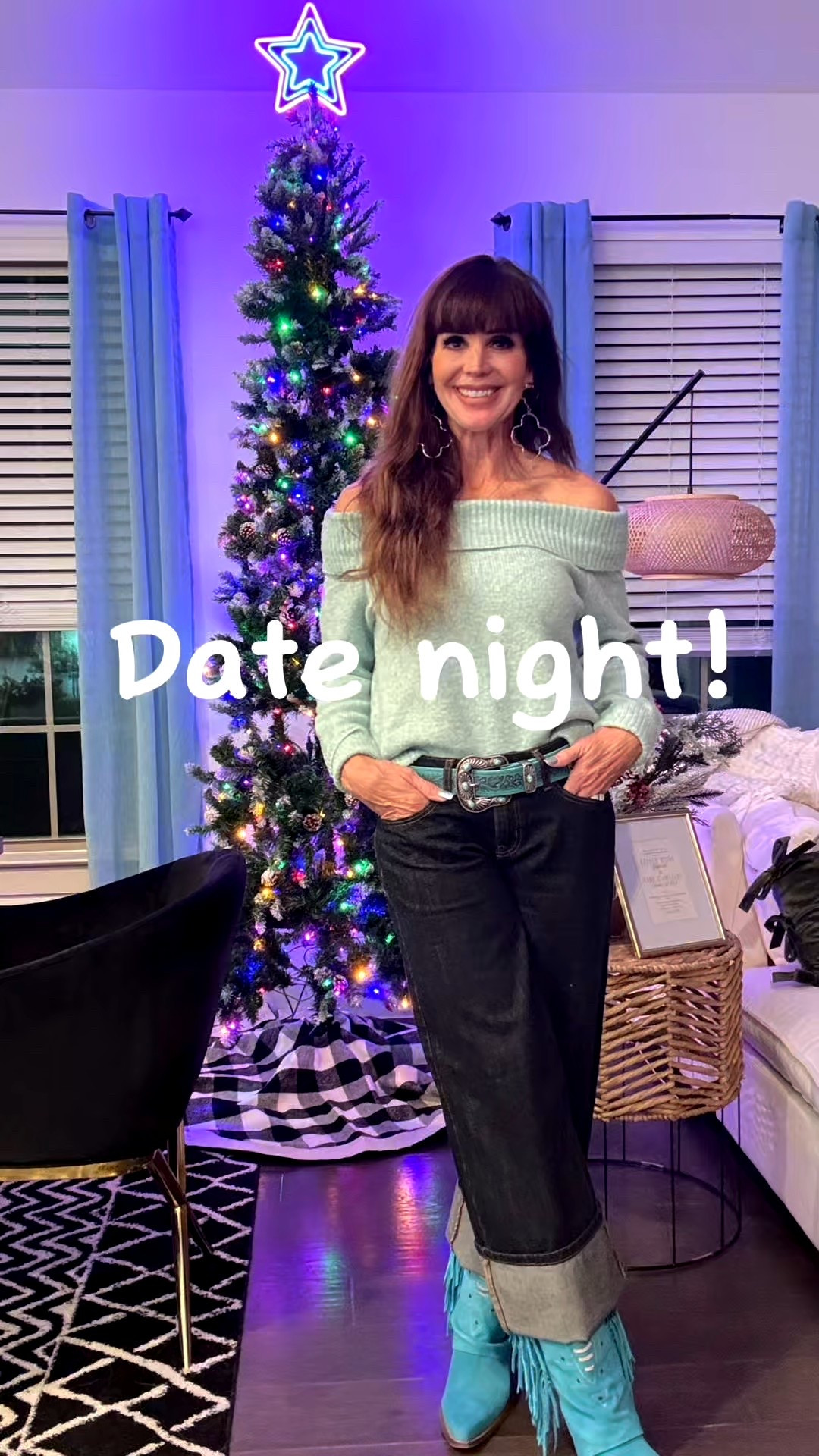 Over 55 date night!!  Tacos and margs called for an adorable sweater, low rise jeans and some western fringe! 

#LTKSeasonal #LTKootd #LTKOver40