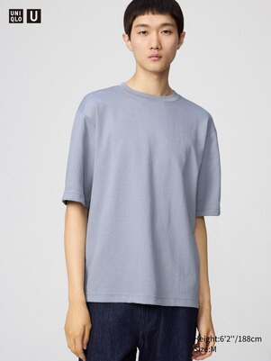 UNIQLO U AIRISM COTTON OVERSIZED CREW NECK HALF SLEEVE T-SHIRT | UNIQLO AU | Uniqlo Australia
