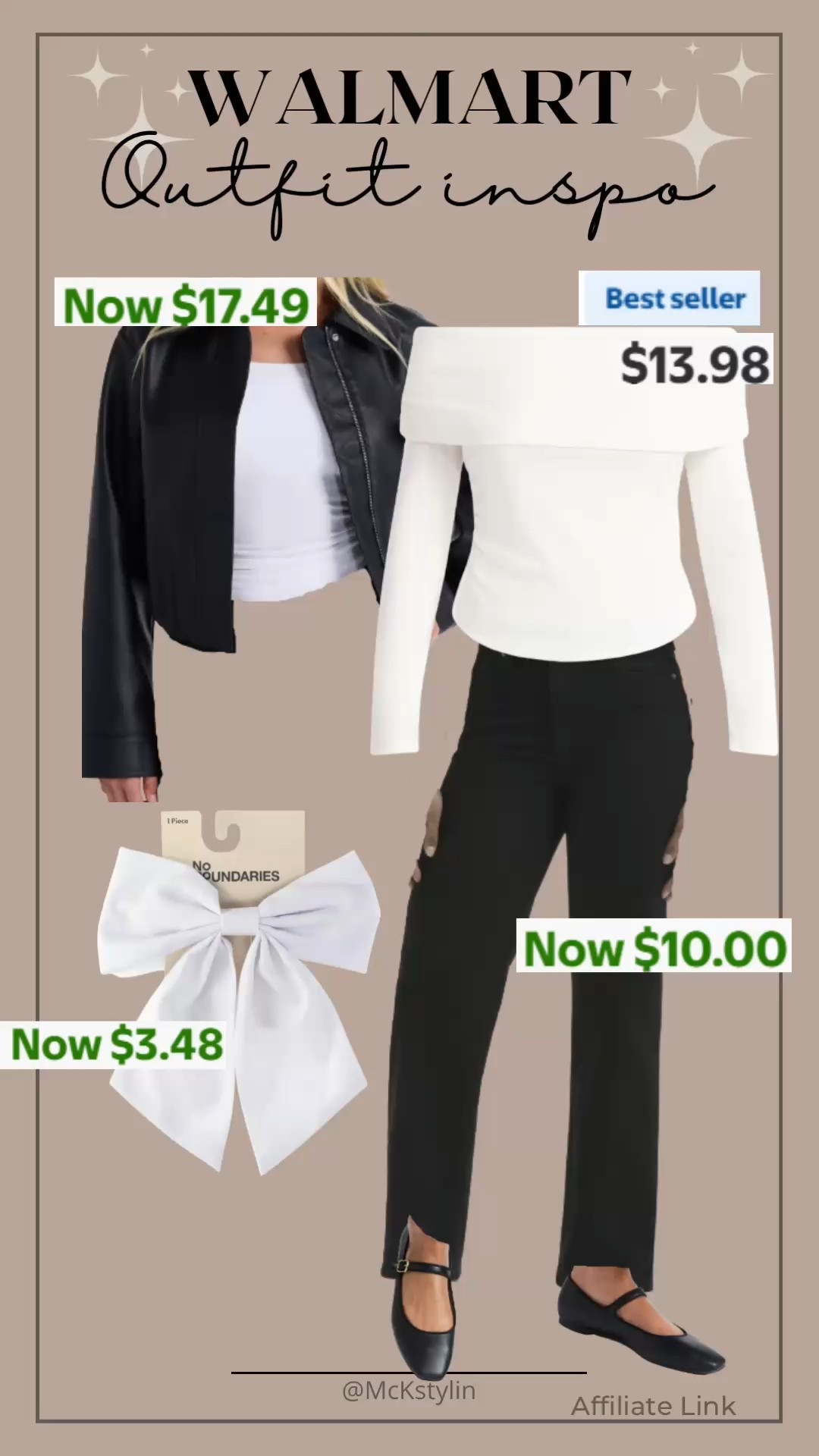 I can’t get these pieces on WALMART! Love the black denim for even a church option! The off the shoulder makes a great date night option & can not get over the price of the leather jacket 

#LTKStyleTip #LTKHoliday #LTKSaleAlert