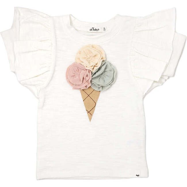 Butterfly Short Sleeve Terry Tee,  Ice Cream | Maisonette