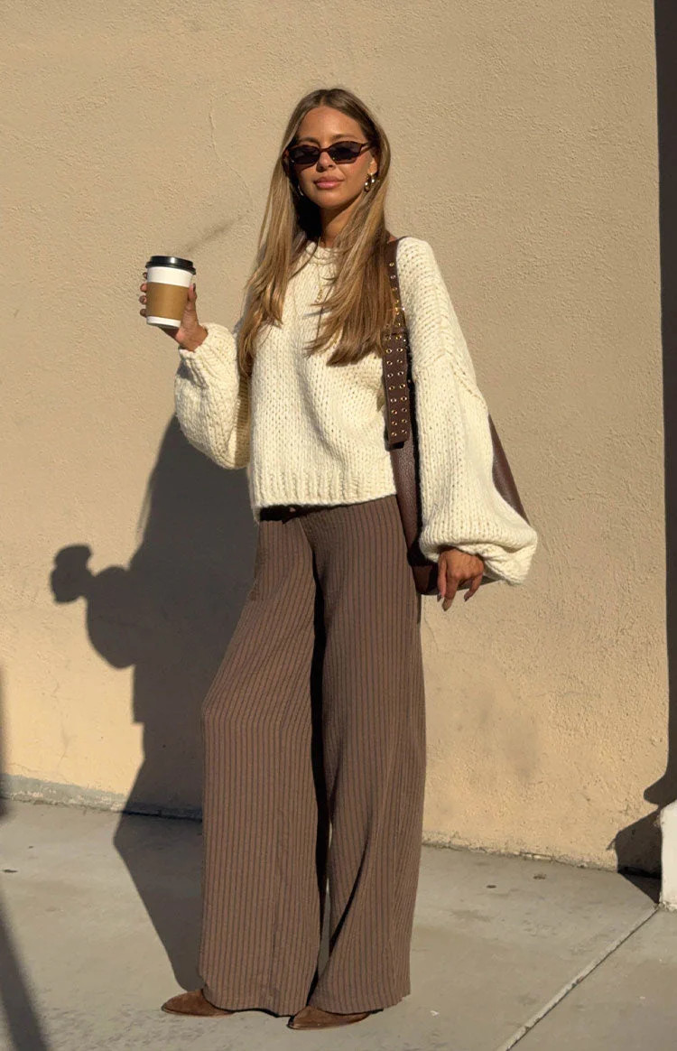 Holiday Cream Tie Up Knit Cardigan | Beginning Boutique (US)