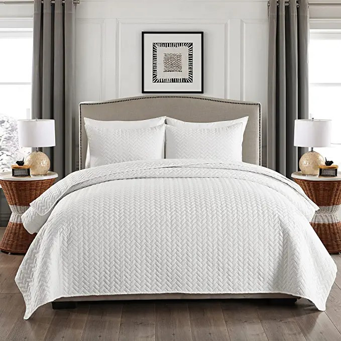 JML Quilt King Size, 3 Piece Bedspread Coverlet with Shams - Soft Brushed Microfiber, Lightweight... | Amazon (US)