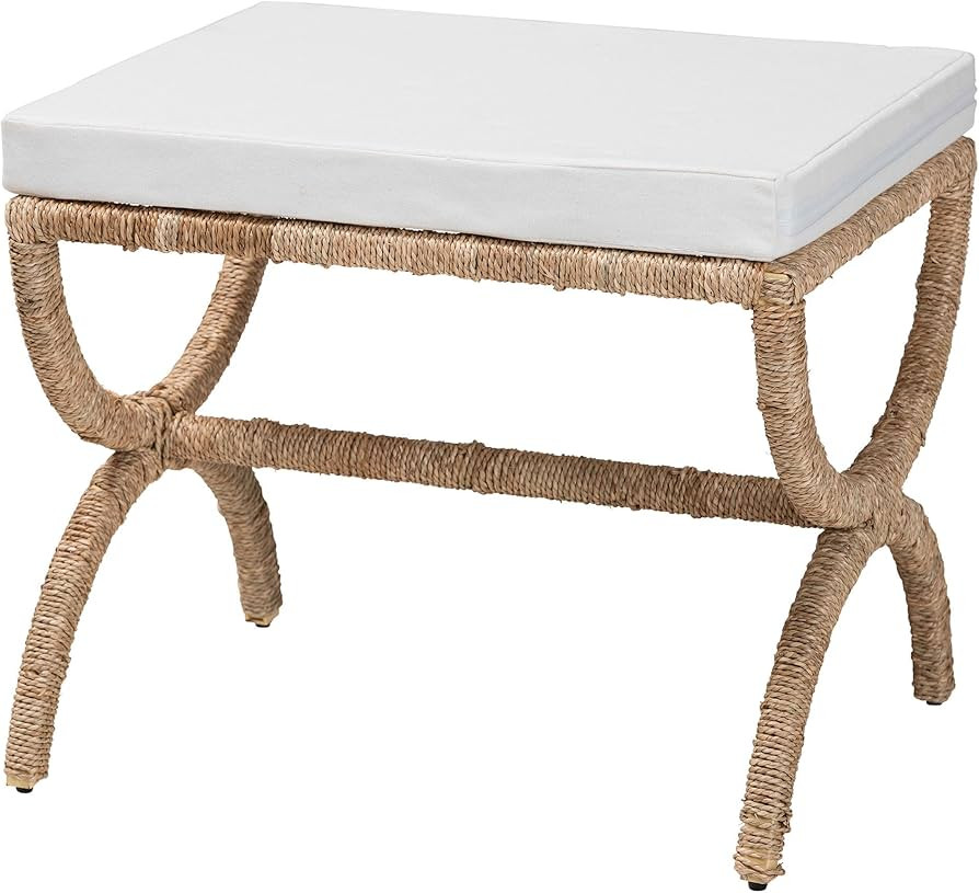 bali & pari Maliyah Seagrass Ottoman, Natural Brown | Amazon (US)