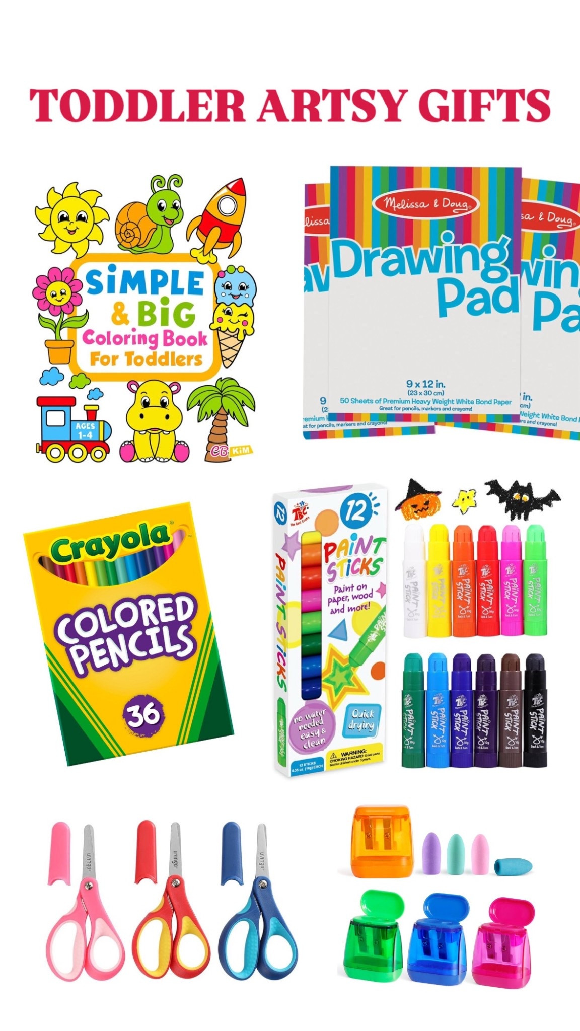 Arts & crafts gift ideas for kids and toddlers! Rhett (almost 5) is super into  coloring right now and loves these paint sticks and cutting things out with these kids scissors! 

#LTKGiftGuide #LTKHoliday #LTKSeasonal