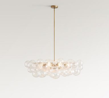 Cooper Glass Bubbled Oval Chandelier (40") | Pottery Barn (US)