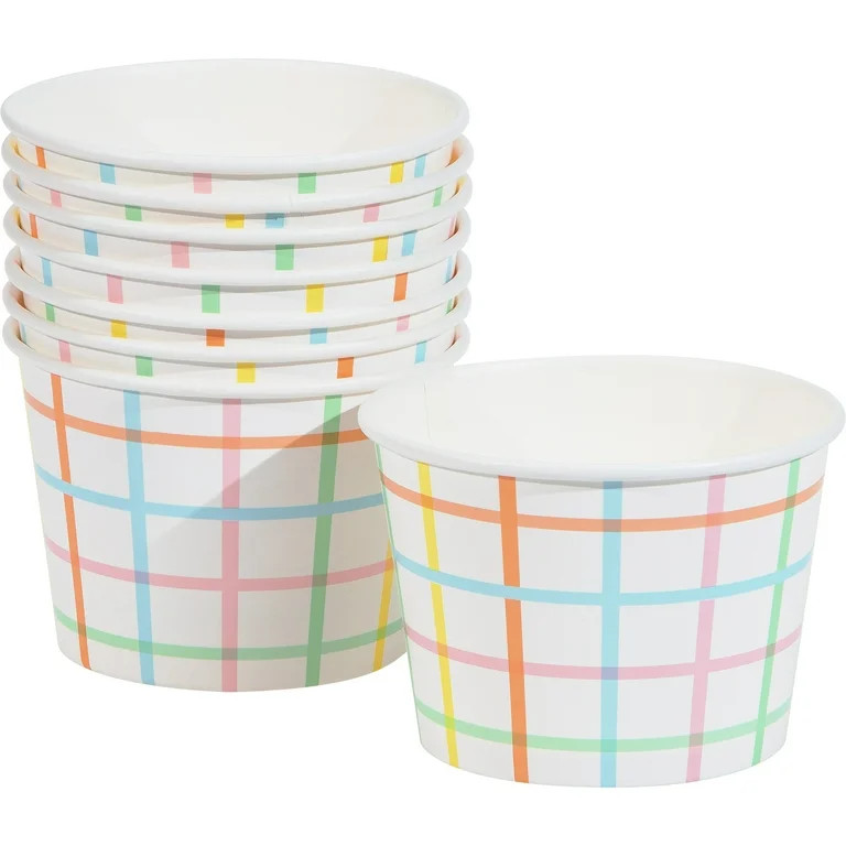 Way To Celebrate Easter Multicolor Plaid Paper Treat Cups, 9 oz, 8 Count | Walmart (US)