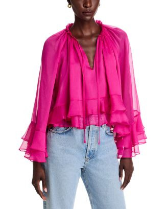Ruffled Long Sleeve Blouse | Bloomingdale's (US)