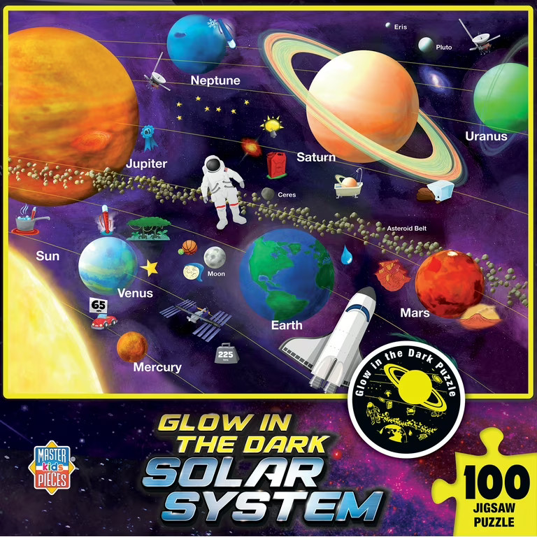 MasterPieces Glow in the Dark - Solar System 100 Piece Jigsaw Puzzle | Walmart (US)
