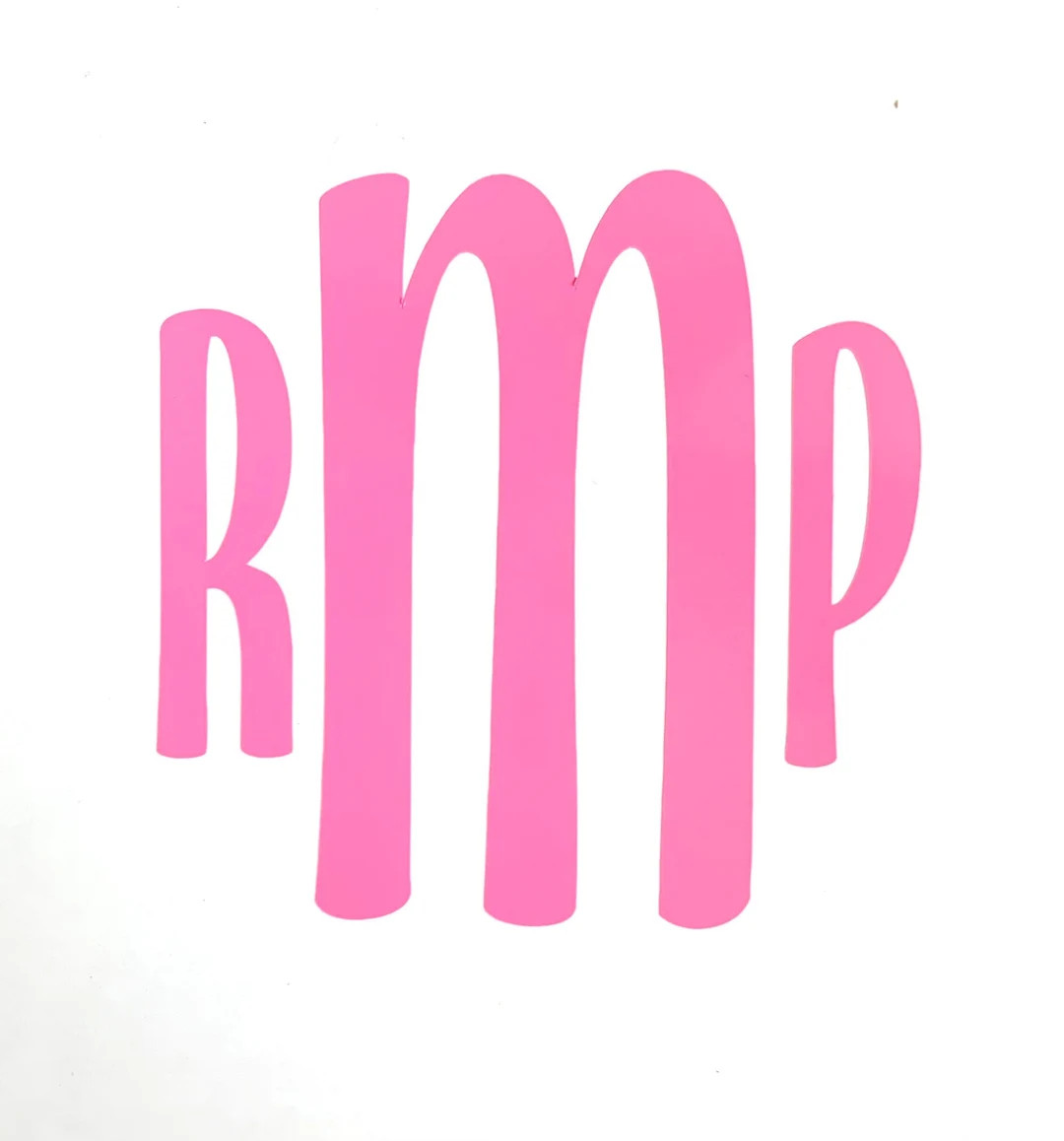 Vinyl Rounded Standard Monogram Decal - Etsy | Etsy (US)