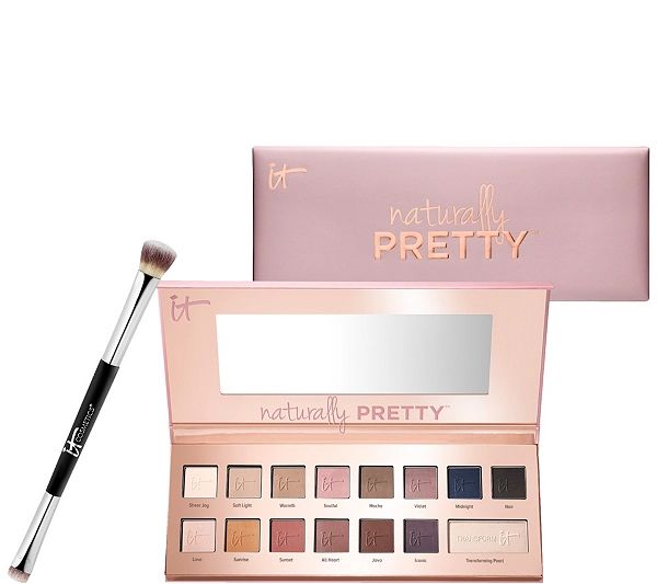 IT Cosmetics Naturally Pretty Matte Luxe Shadow Palette & Brush | QVC
