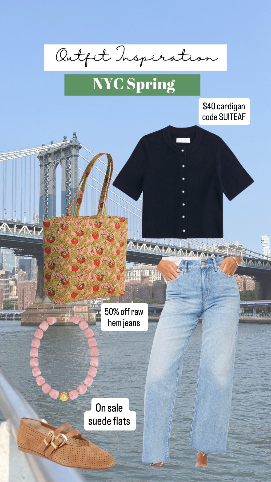 NYC outfit of the day. Xs merino blend cardigan. 25 regular raw hem jeans 50% off

#LTKPetite #LTKSaleAlert