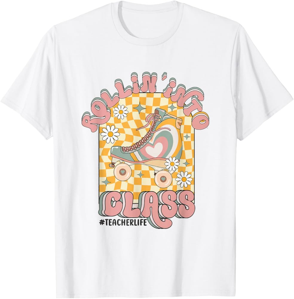 Rolling Into Class Teacher Life Roller Skate Toddler Kids T-Shirt | Amazon (US)
