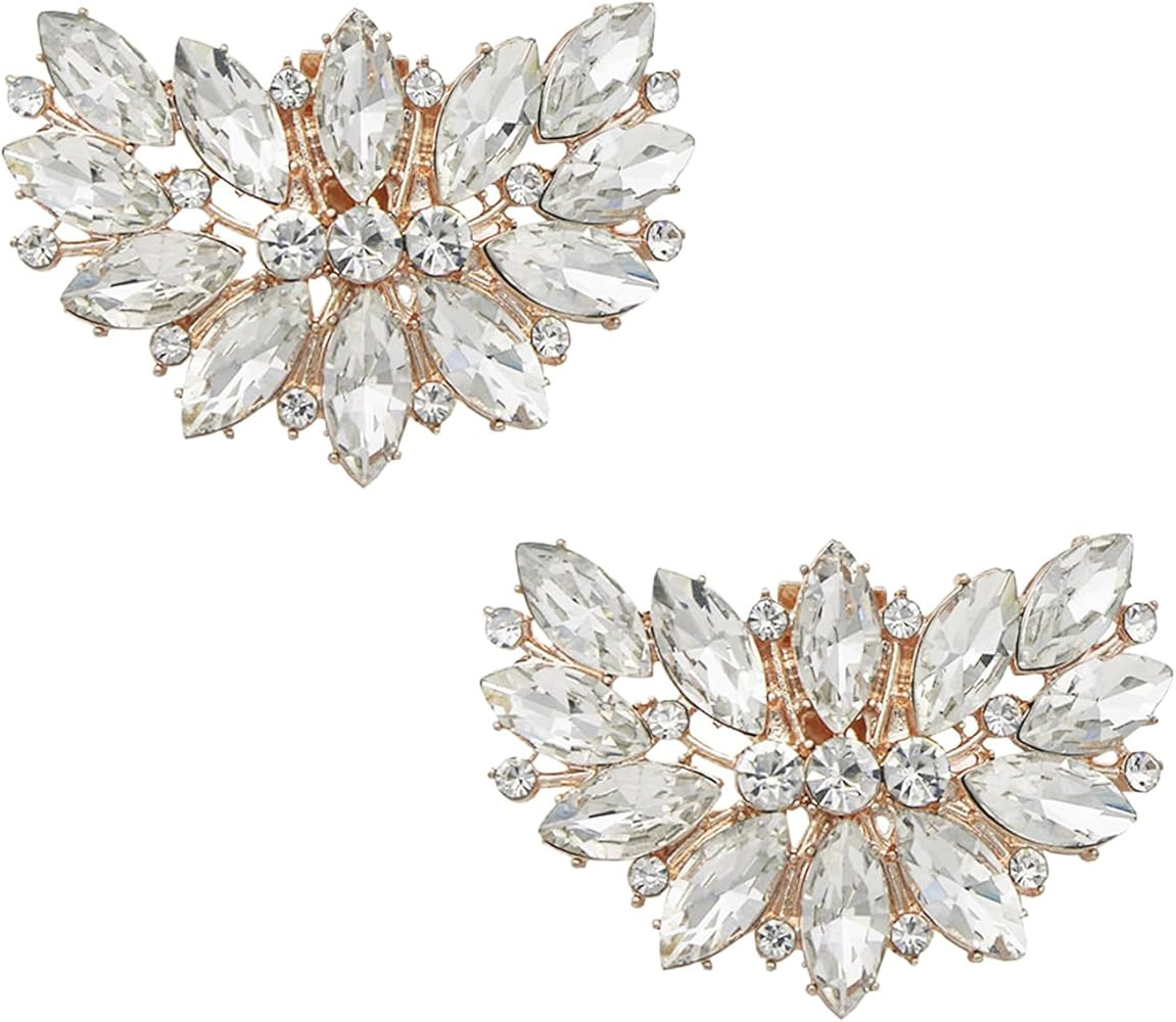 Pwsap Luxe Cristal Clips de Chaussures Mariée, Élégant Strass Pinces à Chaussures en Forme de... | Amazon (FR)