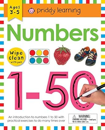 Wipe Clean Workbook: Numbers 1-50: Ages 3-5; wipe-clean with pen (Wipe Clean Learning Books)     ... | Amazon (US)