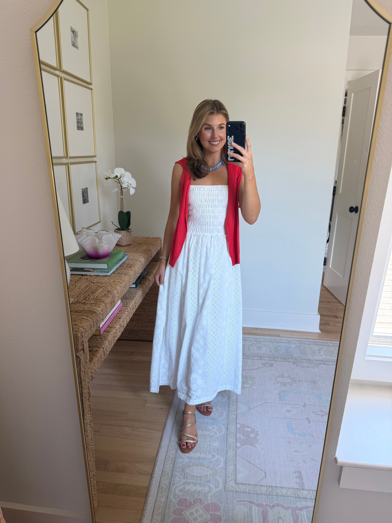 Memorial Day weekend outfit idea! Wearing a S in dress