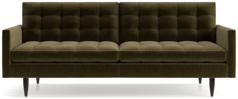 Petrie 86" Green Velvet Mid-Century Sofa | Crate & Barrel | Crate & Barrel