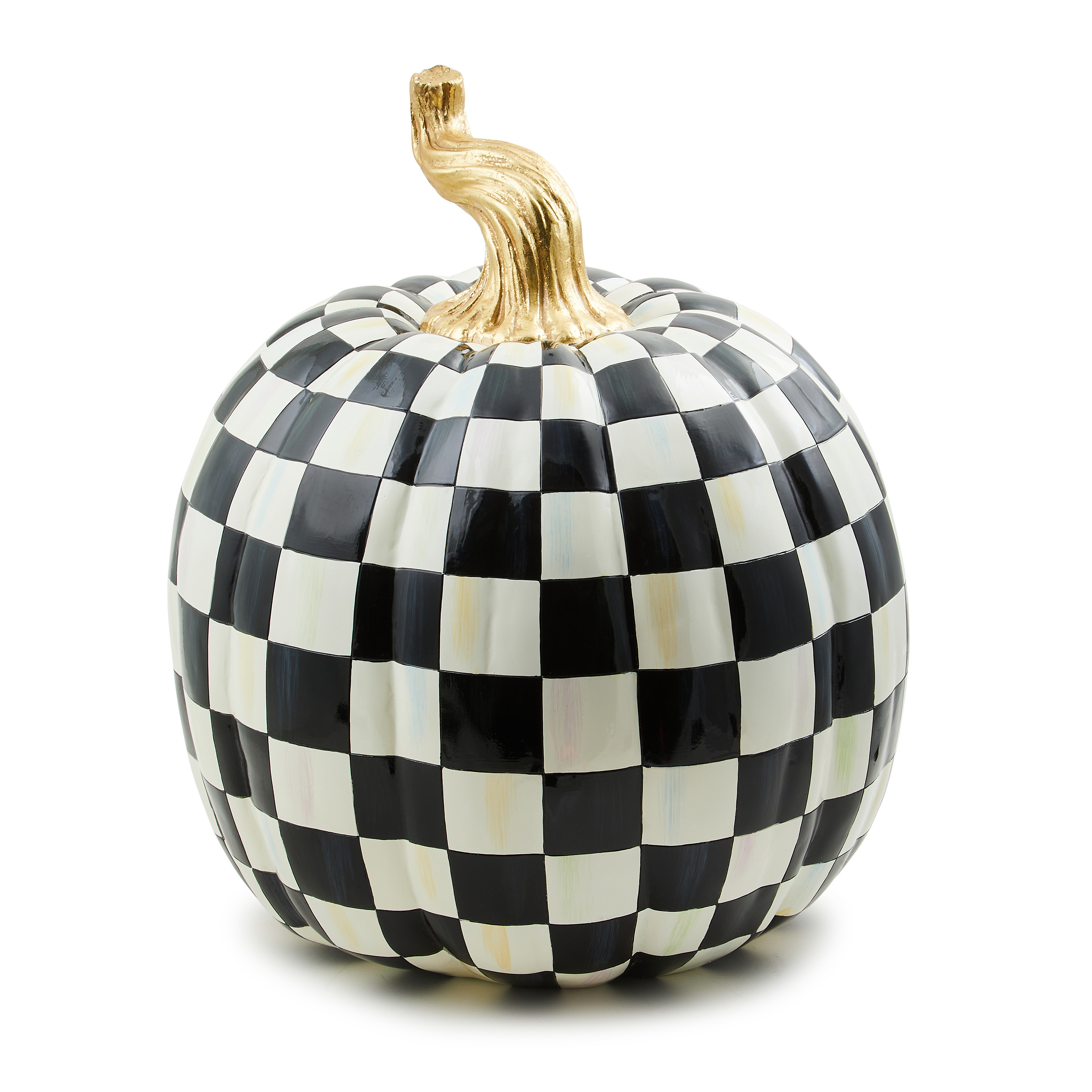 MacKenzie-Childs Courtly Check Glossy Pumpkin - Large | MacKenzie-Childs