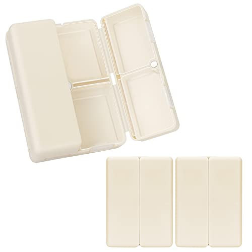 FYY Daily Pill Organizer,2 Pcs 7 Compartments Portable Pill Case Travel Pill Organizer,[Folding Design] Pill Box for Purse Pocket to Hold Vitamins,Cod Liver Oil,Supplements and Medication-White | Amazon (US)