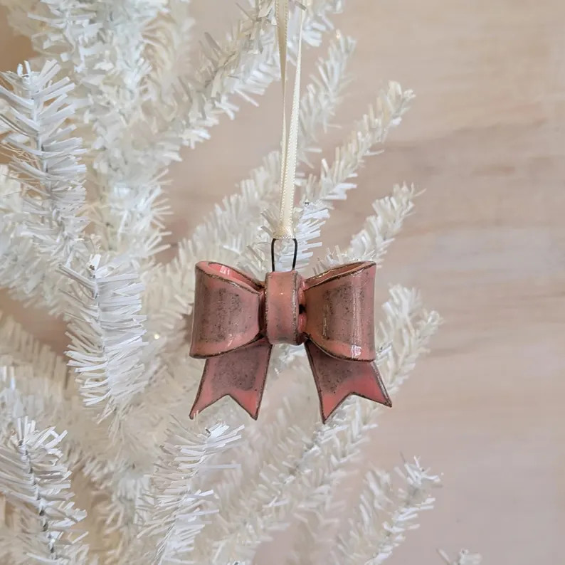 Handmade Ceramic Bow Christmas Ornament | Etsy (US)