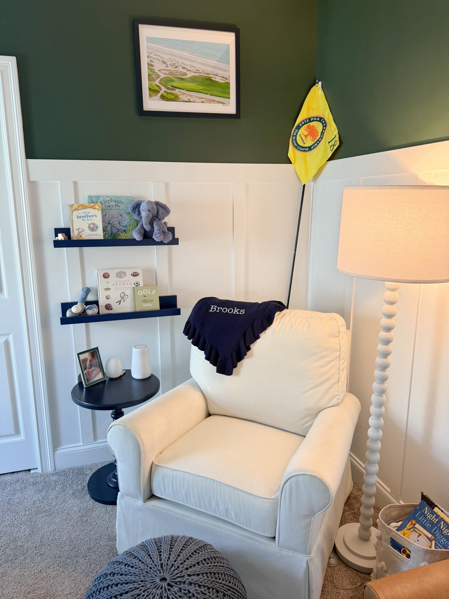One of my favorite corners of the house. I love how the golf themed nursery turned out  