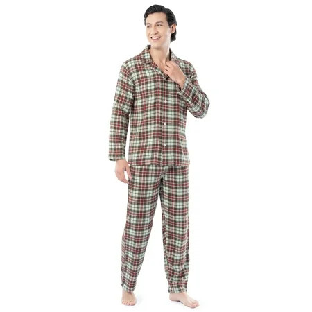 Fruit of the Loom Men's Flannel Top and Bottom Pajama Set, Sizes S-5XL | Walmart (US)