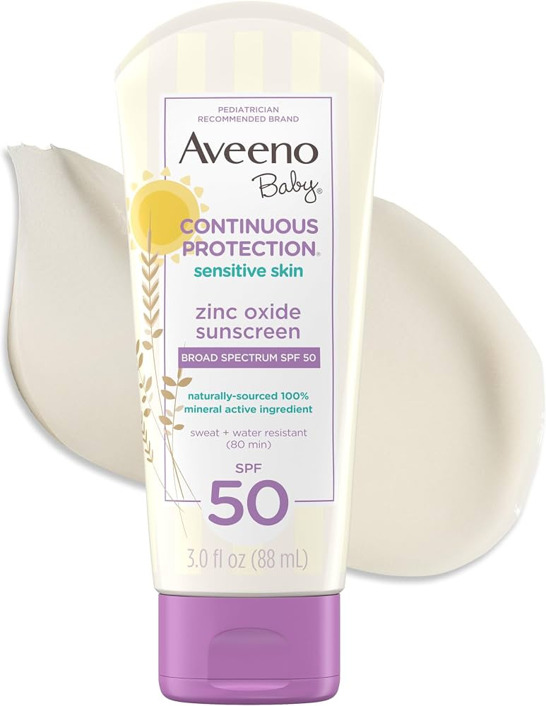 Aveeno Baby Continuous Protection Zinc Oxide SPF 50 Sunscreen for Babies with Sensitive Skin, Bro... | Amazon (US)