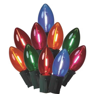 Celebrations Classic LED C9 Transparent Multicolored 25 ct String Christmas Lights 24 ft. | Target