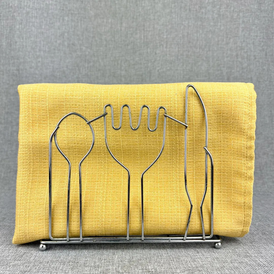 Mid Century Chromed Wire Napkin Holder - Knife Fork & Spoon | Etsy (US)