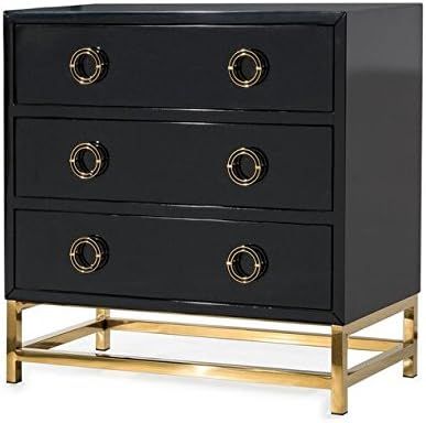 TOV Furniture The Majesty Collection Contemporary Style Bedroom Chest of Drawers, Black with Gold... | Amazon (US)