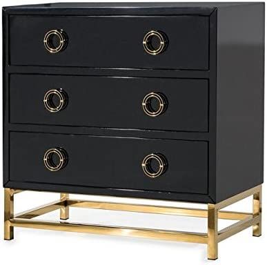 TOV Furniture The Majesty Collection Contemporary Style Bedroom Chest of Drawers, Black with Gold... | Amazon (US)