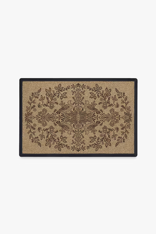 Morris & Co. Pure Dove & Rose Dark Wood Doormat | Ruggable