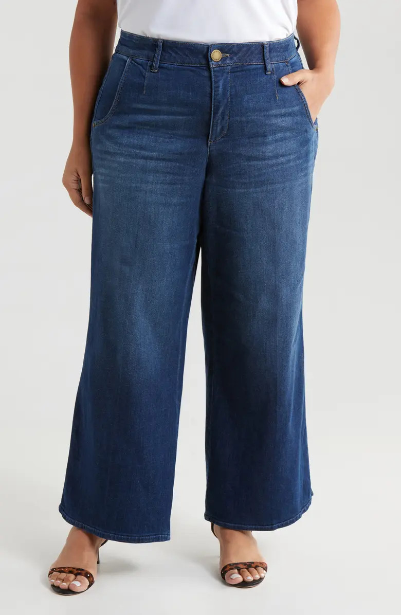 Whitney 'Ab'Solution Skyrise Wide Leg Ankle Jeans | Nordstrom