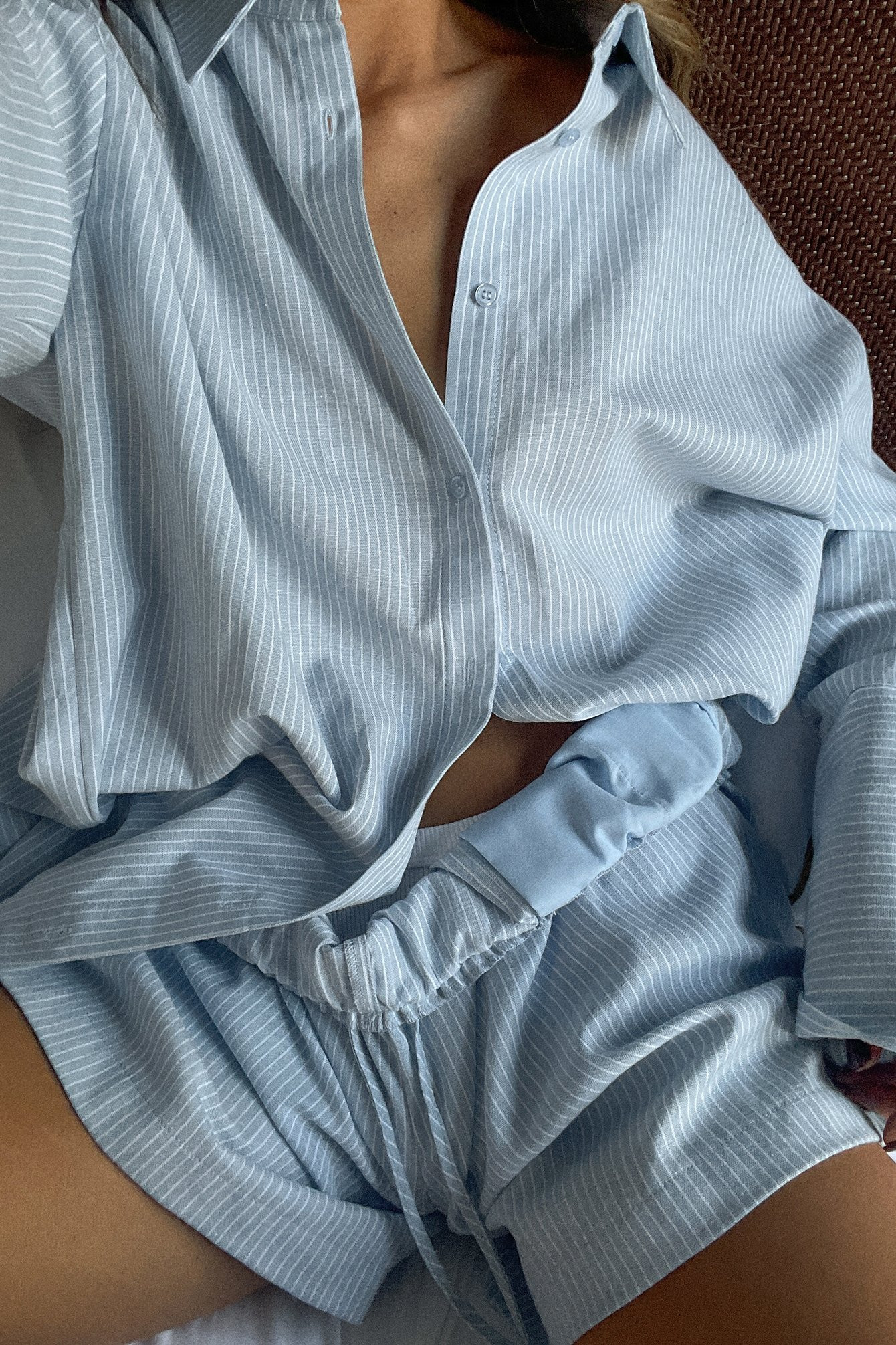 Drawstring Detail Linen Blend Shorts | NA-KD US